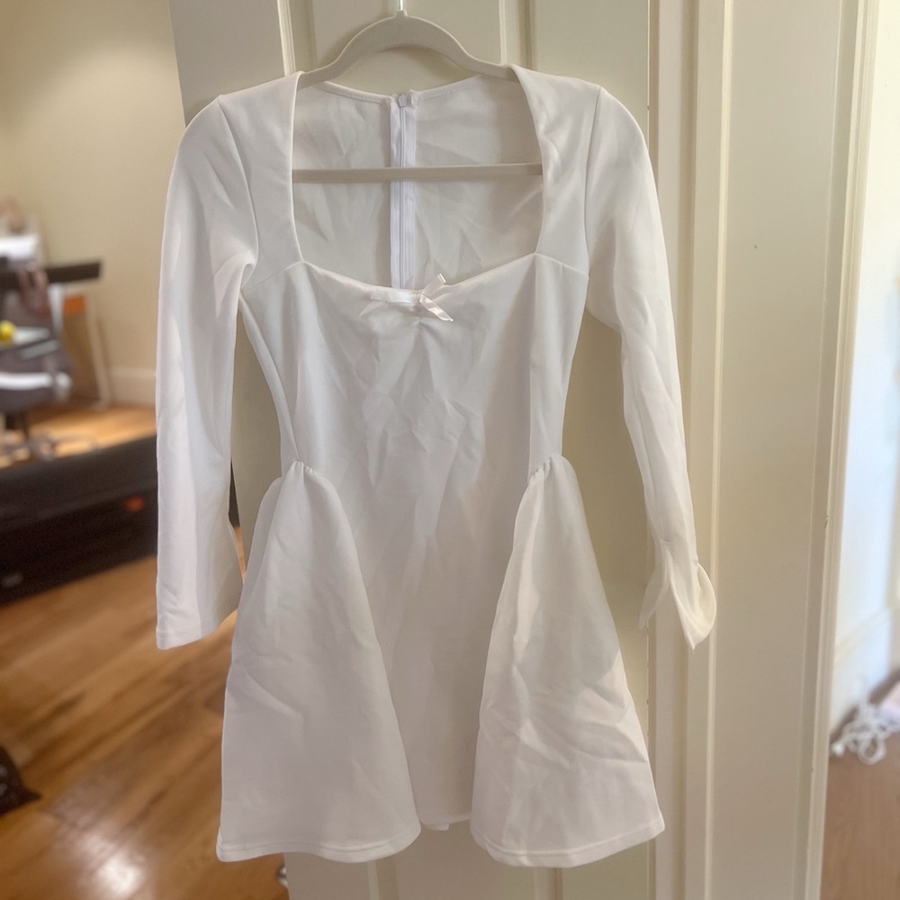 White Long Sleeve Dress